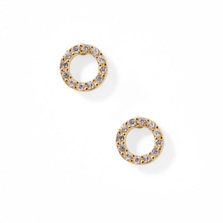 Gold Circle Flatback Stud Earrings