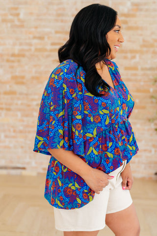 Abstract Peplum Top
