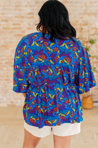 Abstract Peplum Top