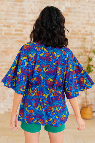Abstract Peplum Top