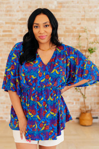 Abstract Peplum Top