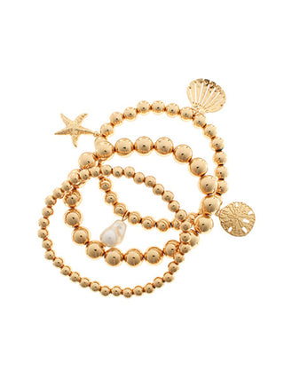 3 Row Sealife Charm Bracelet