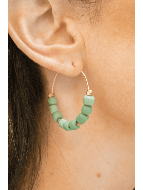 Green Sunset Beach Earrings