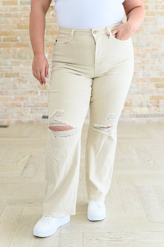 High Rise Distressed 90's Straight Jeans