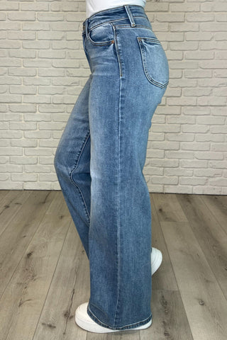 High Rise Vintage Wash Retro Wide Leg