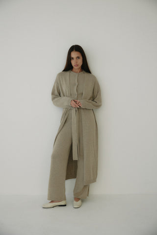 Long Duster Cardigan with Belted Waist