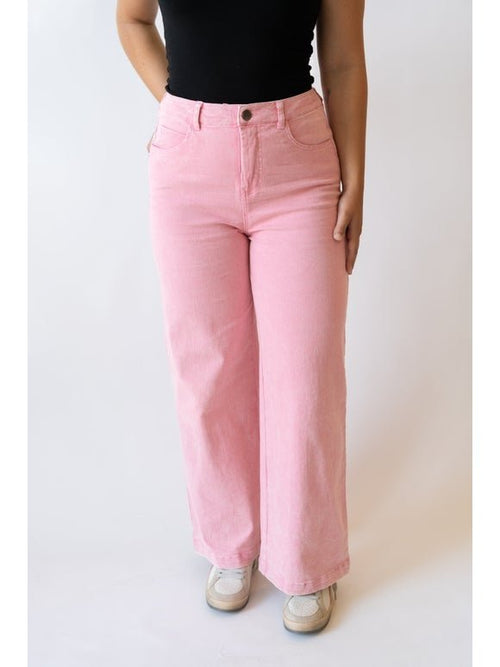 Acid Wash High Waisted Wide Leg Pants