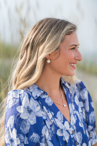 Layered Ball and Pearl Necklace