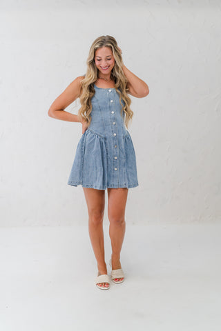 Sleeveless Denim Flare Dress