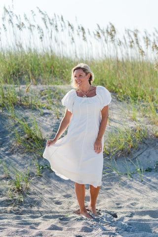 Puff Sleeveless Midi Dress
