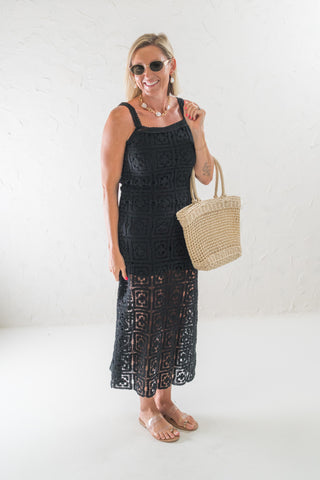 Cotton Crochet Maxi Tank Dress
