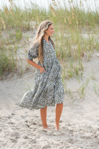 Floral Tiered Midi Dress