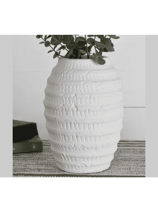 10.4" White Wash Vase