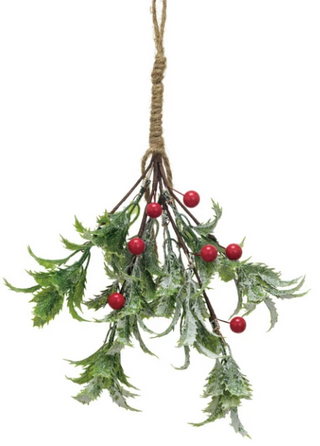Hanging Evergreen & Berry Bunch-Wispy Leaf