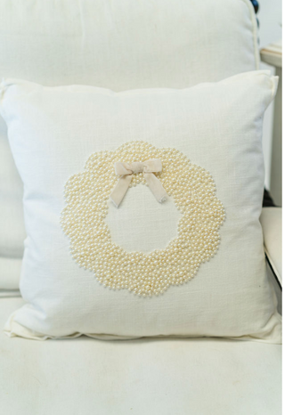 White Christmas Pearl Pillow