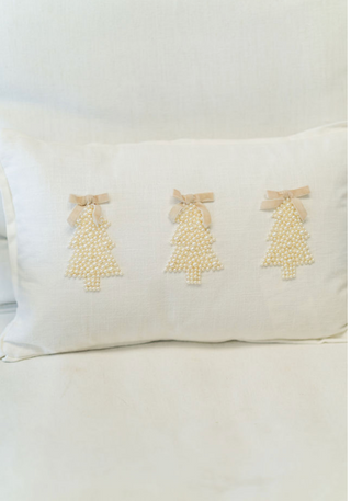 White Christmas Pearl Pillow