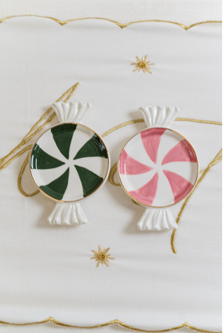 Candy Cane Tidbit Plate