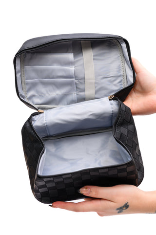 Subtly Checked Cosmetic Bags Set