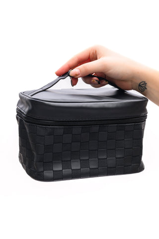 Subtly Checked Cosmetic Bags Set
