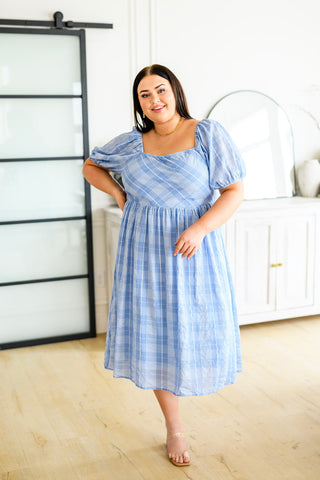 Plaid Print Midi Dress