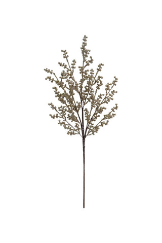 Faux Berry Stem Silver Finish