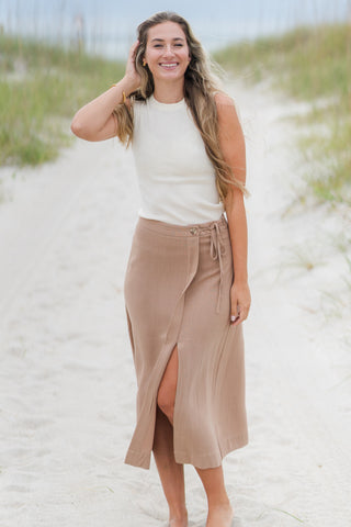 Linen Side Tie Skirt
