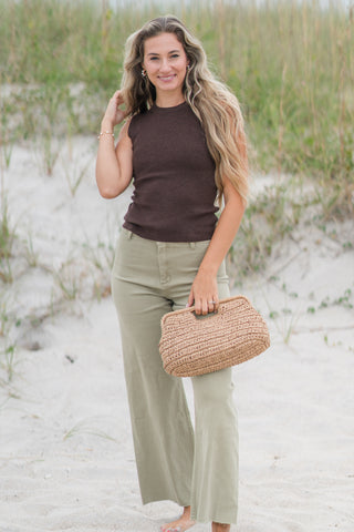 Straight Leg Denim Pants