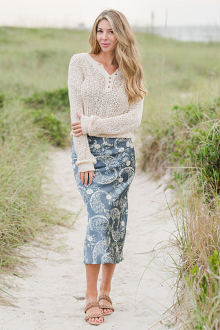 Paisley Satin Skirt