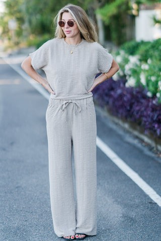 Jacquard Knit Boxy Short Sleeve Top