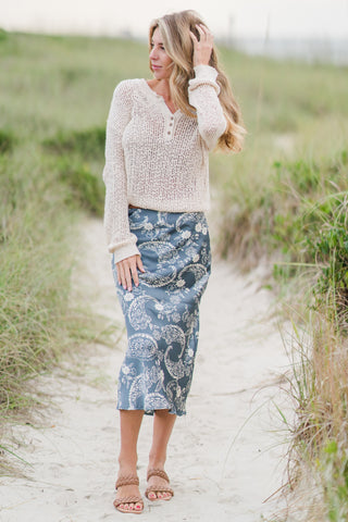 Paisley Satin Skirt