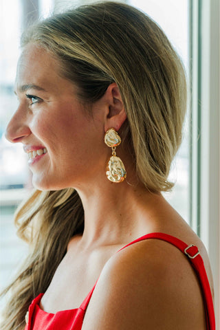 Hammered Double Drop Earrings