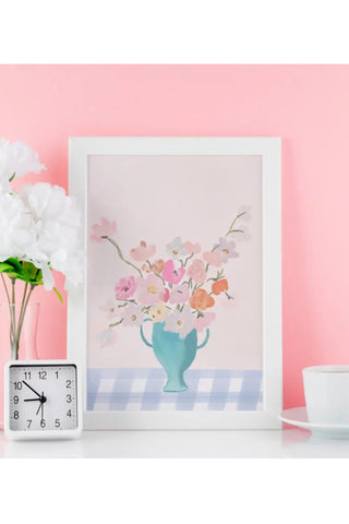 Vase on Blue Gingham