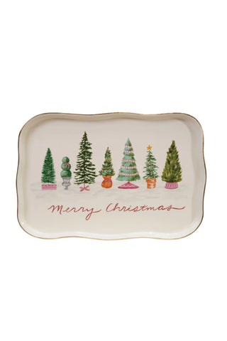 "Merry Christmas" Scalloped Edge Platter