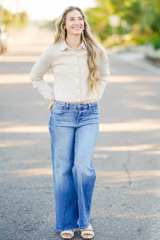 Risen Classic Wide Leg Denim Jeans