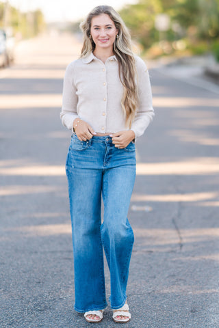 Risen Classic Wide Leg Denim Jeans