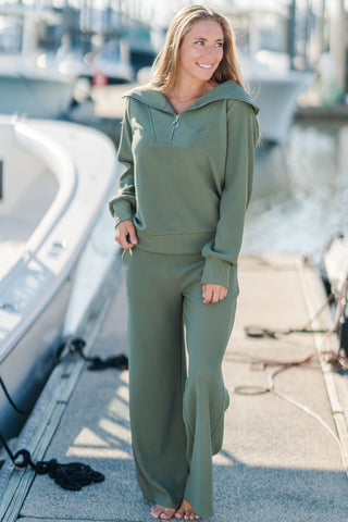 Quarter Zip Mock Neck Pullover
