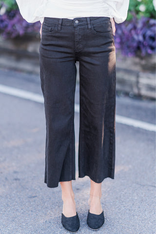 High Rise Crop Wide Leg Jeans