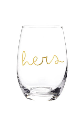 His/Hers Stemless Wine Glasses