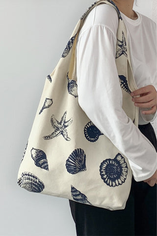 Starfish Shell Canvas Tote Bag