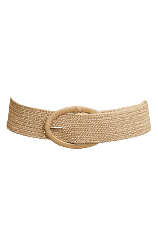 Raffia Oval Buckle Belt