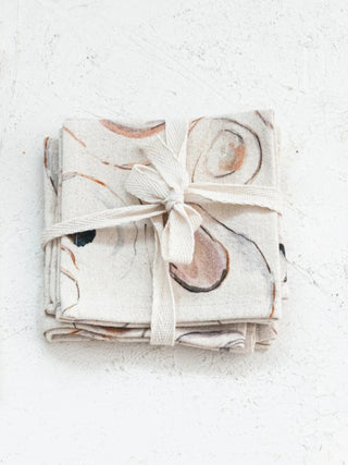 Oyster Print Cocktail Napkins Set