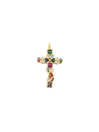 Multicolored Cross Charm