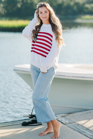 Flag Crochet Knit Sweater
