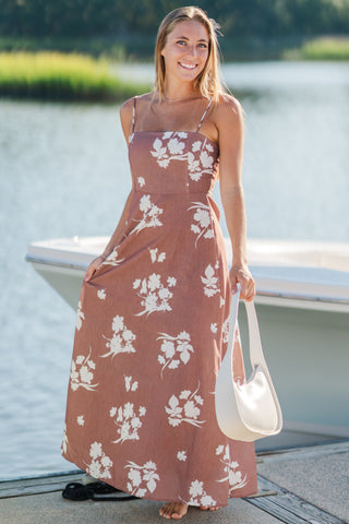 A-Line Floral Maxi Dress