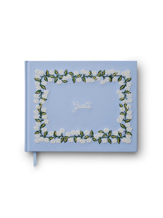 Hydrangea Embroidered Guest Book