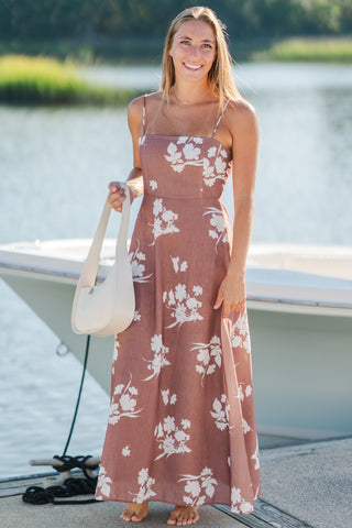 A-Line Floral Maxi Dress