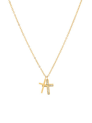 Two Cross Pendant Necklace