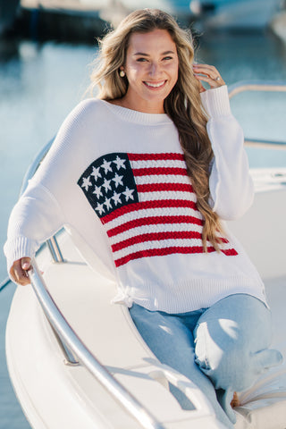 Flag Crochet Knit Sweater