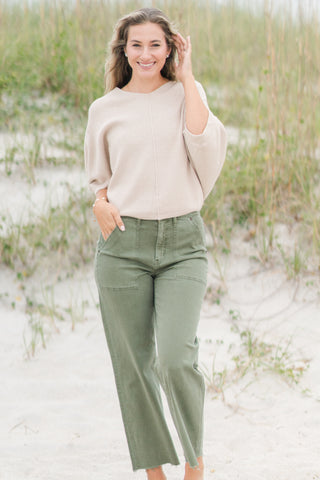 Raw Hem High Rise Ankle Jeans