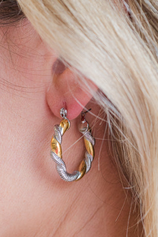 My Sister's Cottage | Waterproof | Mixed Metal Twisted Hoops